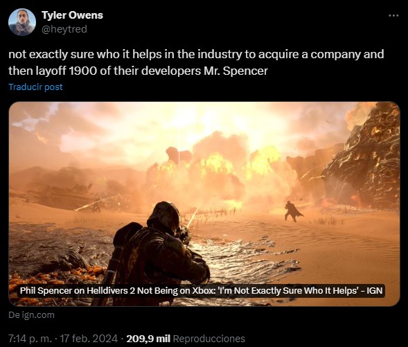 Tyler Owens le dio con todo a Phil Spencer