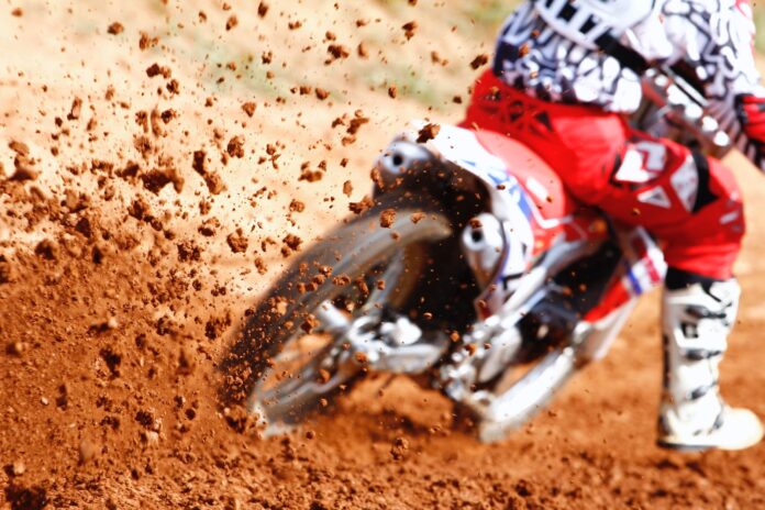 red and white dirt bike