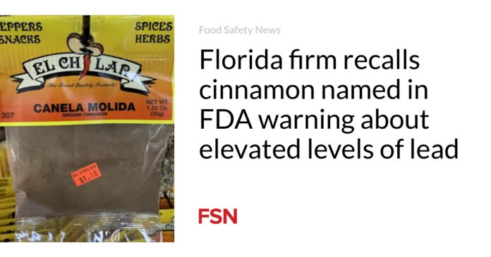 Empresa de Florida retira del mercado la canela mencionada en la advertencia de la FDA sobre niveles elevados de plomo