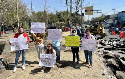 Protestan colonos por ecocidio causado por obras de trolebús