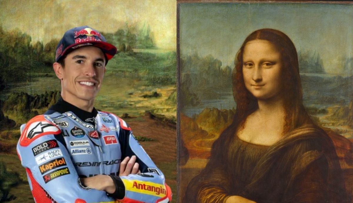 Marc Márquez en La Gioconda o Monna Lisa, de Leonardo Da Vinci