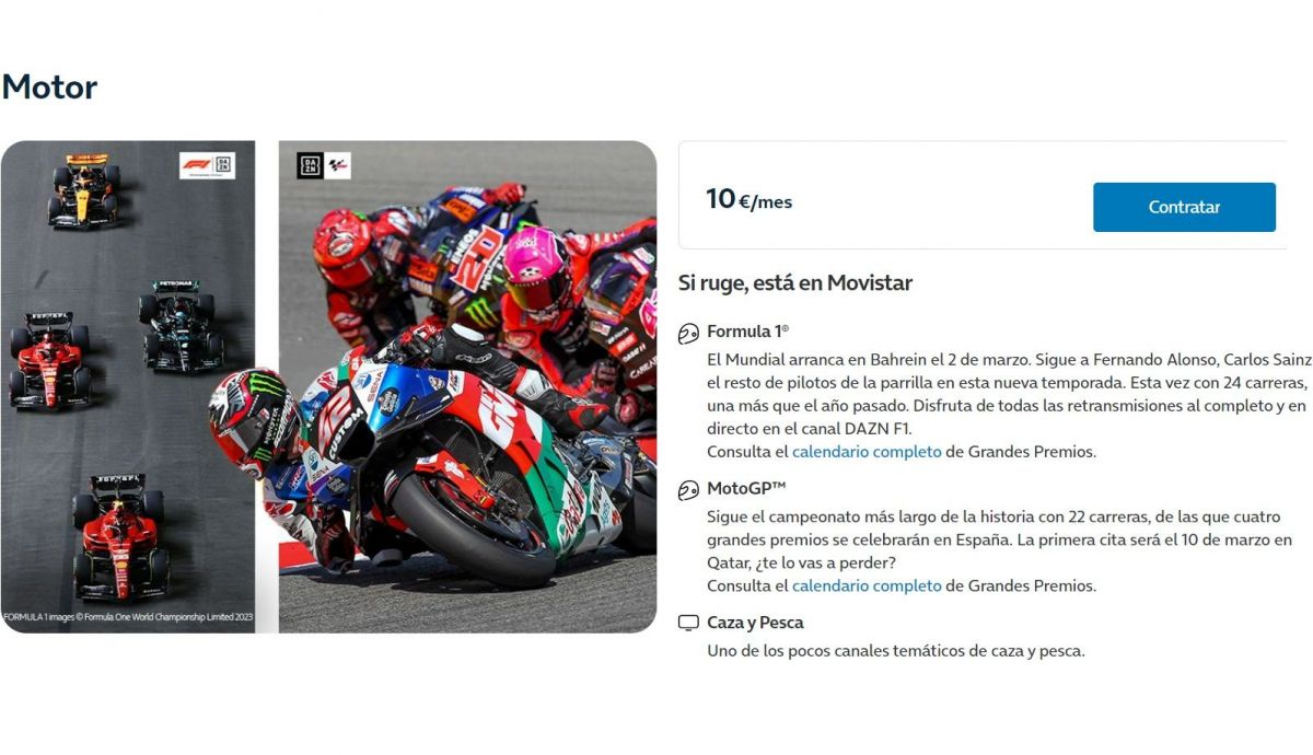 Movistar + ofrecerá el Mundial de MotoGP 2024 en su paquete motor