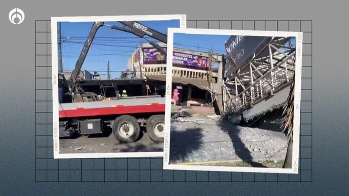 (VIDEO) Grúa ‘tumba’ puente peatonal: hay al menos 3 heridos en Nuevo León