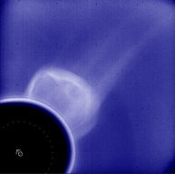 Imagen de Solar Max de un evento de eyección de masa coronal solar el 4 de mayo de 1986