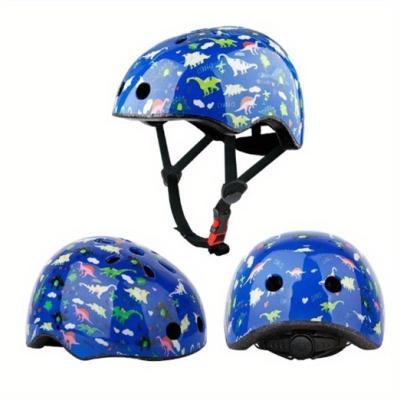 Casco de bicicleta para niños retirado del mercado: azul con estampado de dinosaurio