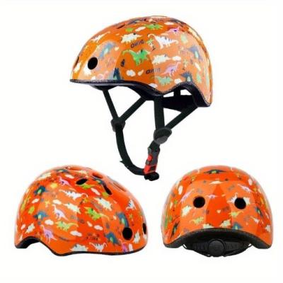 Casco de bicicleta para niños retirado del mercado: naranja con estampado de dinosaurio