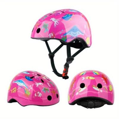 Casco de bicicleta para niños retirado del mercado: rosa con estampado del mundo marino