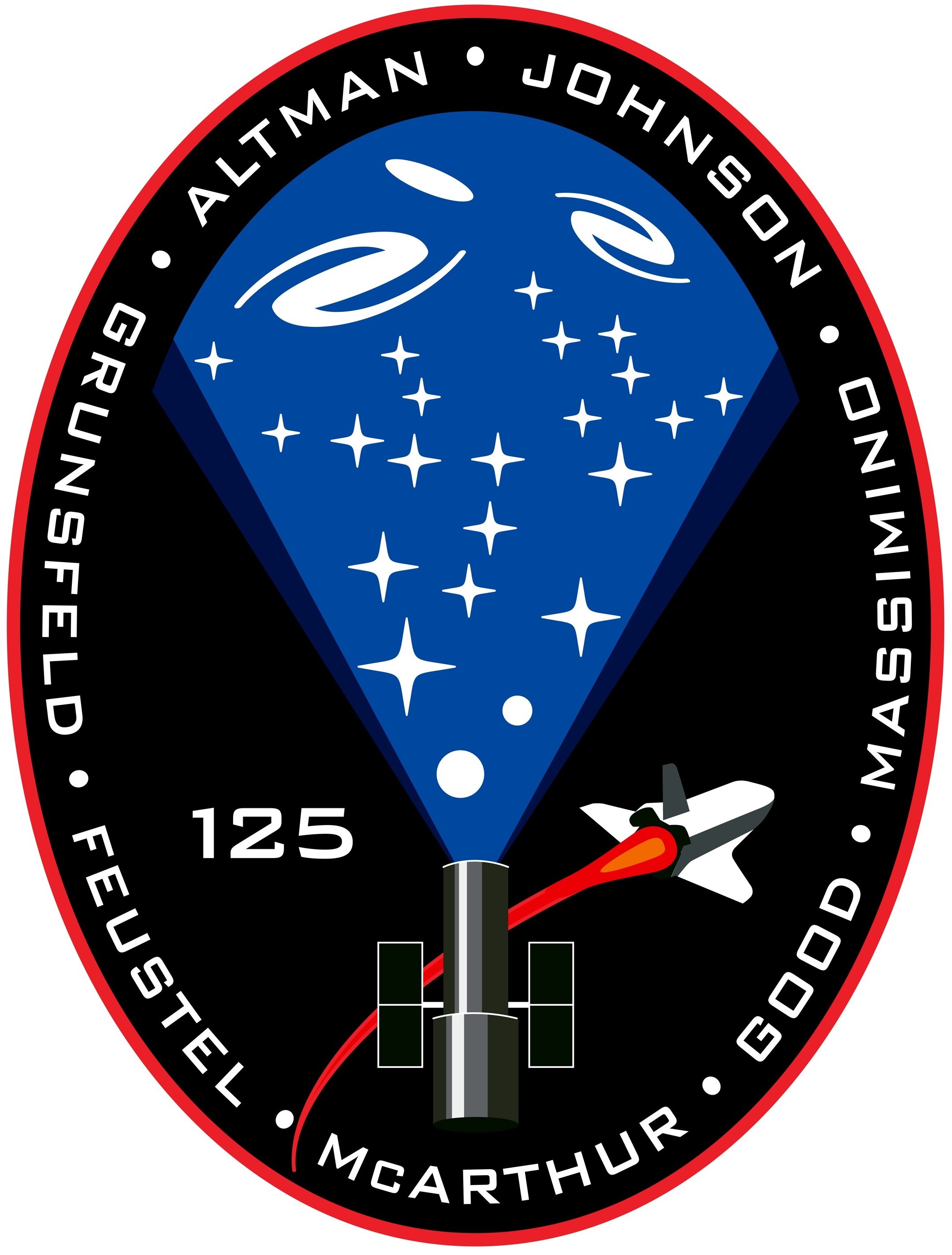 El parche de la tripulación STS-125