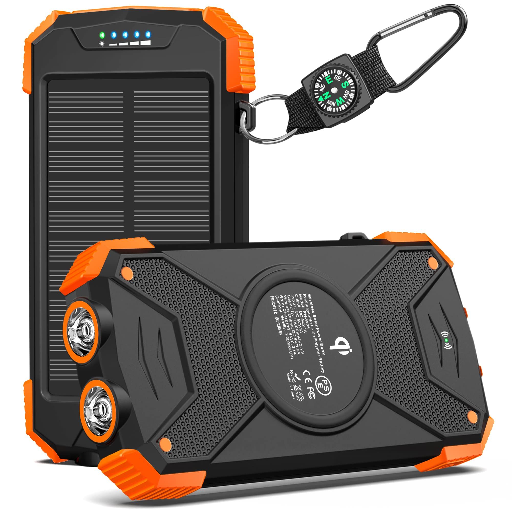 Banco del poder del cargador solar, portátil 10,000mAh