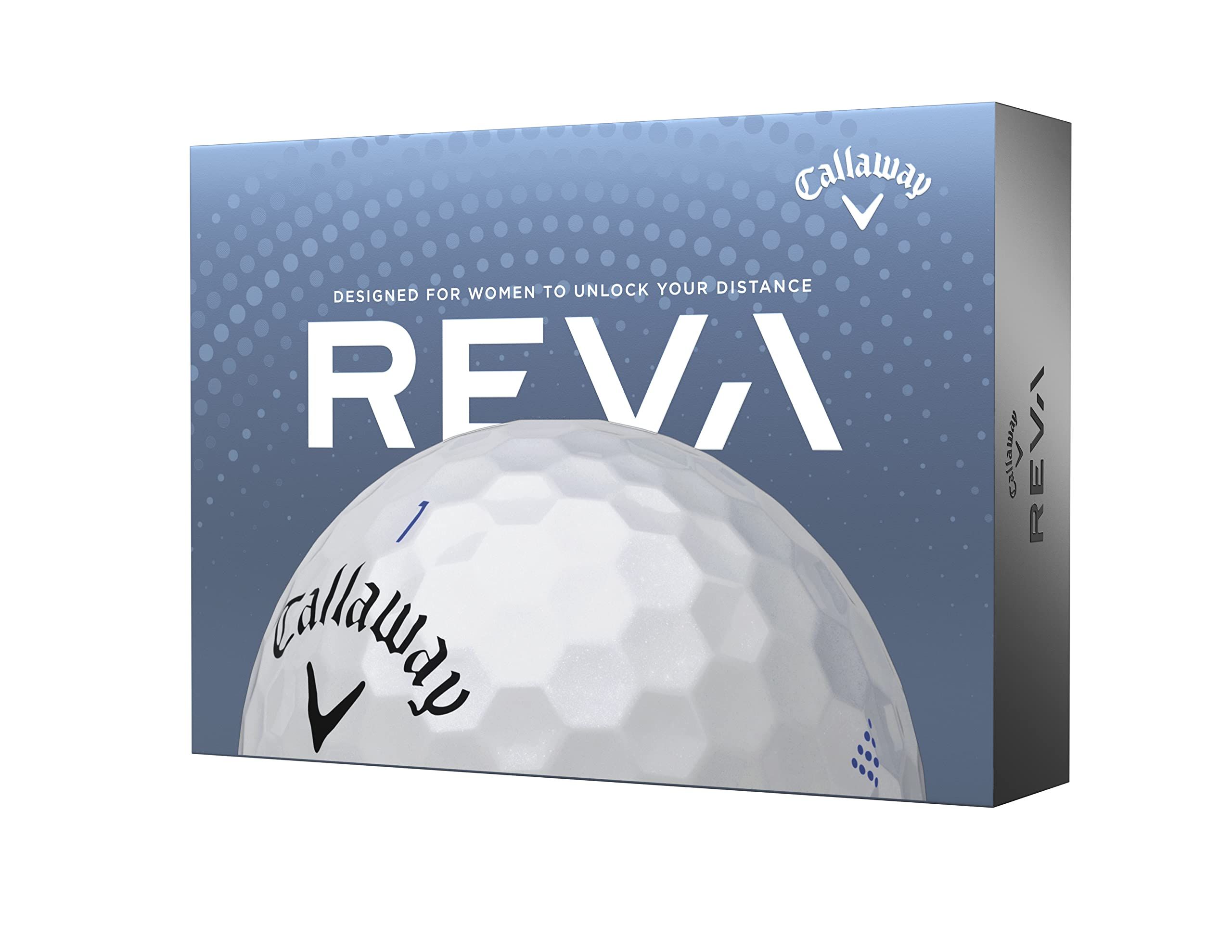 Pelotas de golf Callaway Reva (una docena versión 2023, blancas)