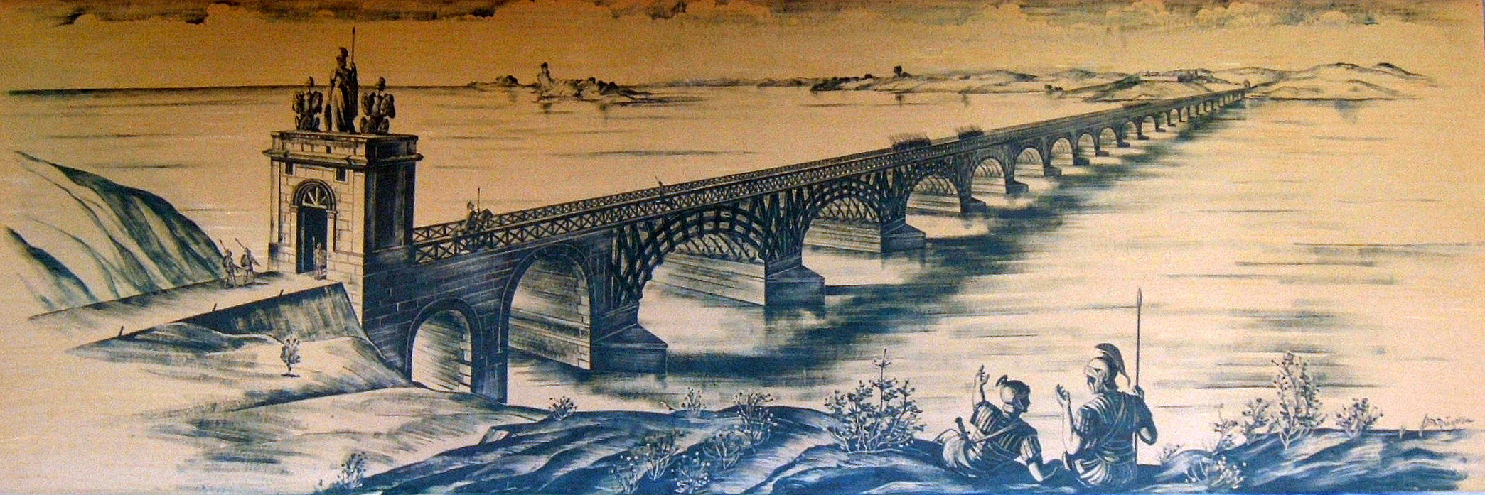 Puente de Trajano según una ilustración de E. Duperrex
