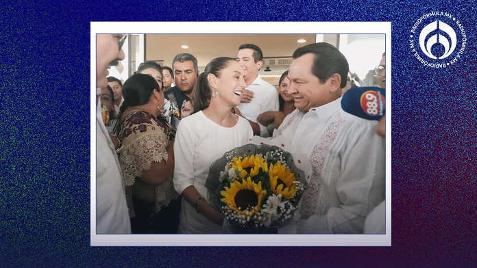 Entre flores, abrazos y sonrisas, así recibieron a Claudia Sheinbaum en Mérida