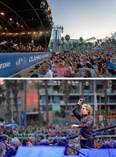 Dudamel reúne a miles en playa de Barcelona y evoca sus memorias fílmicas