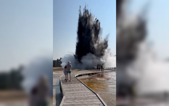 Gran explosión de lodo y rocas en Yellowstone, EU | Video