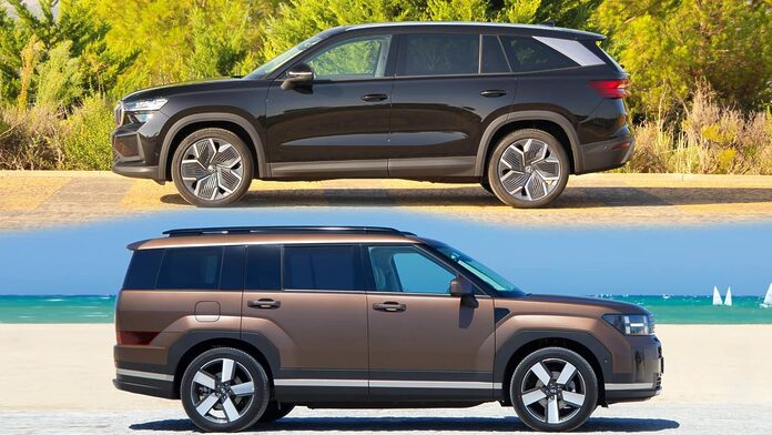 Duelo SUV de siete plazas en 2024. Ni muy caros, ni gigantes: ¿Hyundai Santa Fe o Skoda Kodiaq?