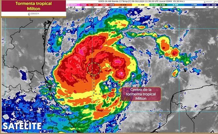 Tormenta tropical Milton provocará lluvias fuertes en el  Sureste de México