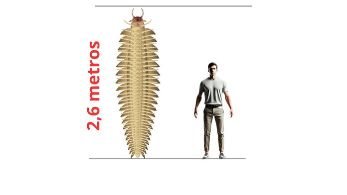 Recrean el cuerpo y la cabeza de un ‘milpiés’ fósil gigante de 3 metros y 50 kilogramos, de hace 300 millones de años